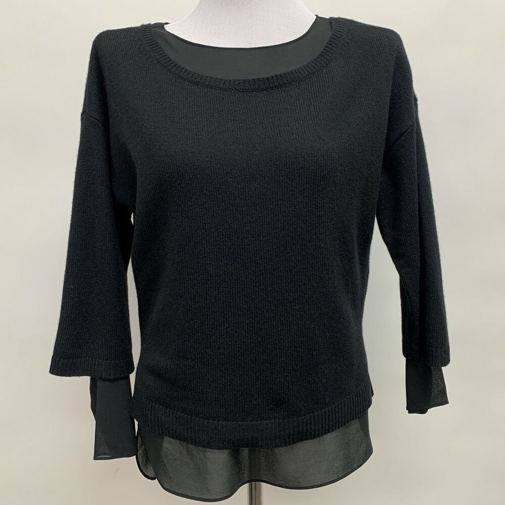 Ann Taylor‎ Women's Sweater Small Black Wool Blend NWT